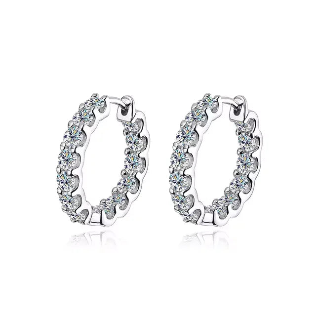 Moissanite Hoop Earrings