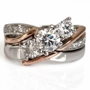 Vintage Gold Silver Zirconia Ring