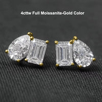 Emerald & Pear Moissanite Earrings